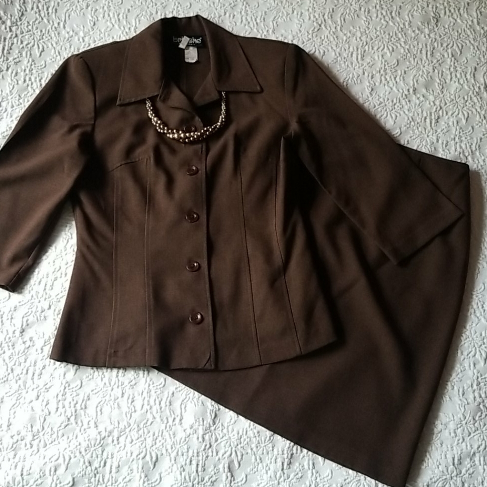 Brown Career Suit with Skirt- 2 pieces